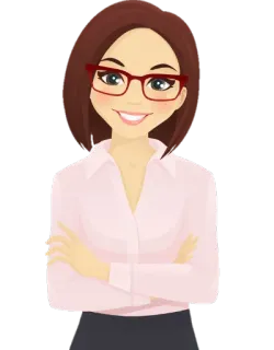 🤓 Cartoon, Frau, Business, Professionell, Brille, Büro whatsapp sticker