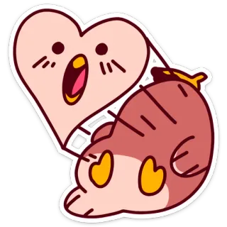 😨 kawaii, süß, Herz, Blob, Cartoon whatsapp sticker