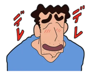 🤤 デレ Anime, Sudor, Dibujo animado, Expresión, Shin Chan telegram sticker