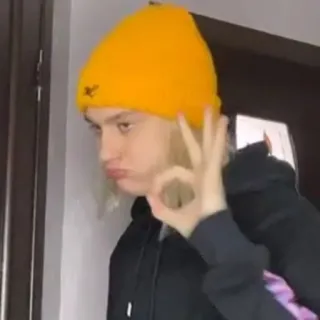 👌 osoba, gest OK, obraźliwe, czapki zimowe, portret, człowiek telegram sticker