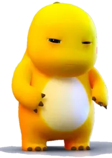 😳 süß, Dinosaurier, gelb, Cartoon, Figur telegram sticker
