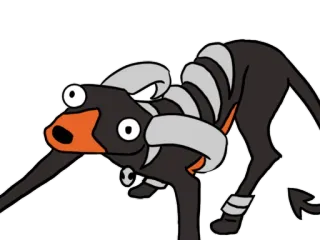😶 anjing, hewan, kartun, iblis, tanduk, ekor telegram sticker