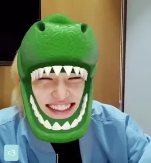 😄 <3 dinosaur, face filter, portrait, smile, cute, heart telegram sticker