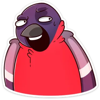 😄 oiseau, dessin animé, illustration, humour, drôle, animal telegram sticker