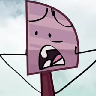 😧 Desenho animado, Objeto, Chocado, Expressão facial, Roxo telegram sticker