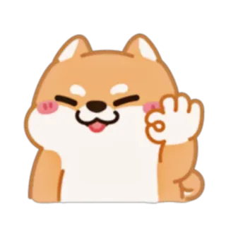 👌 狗, 柴犬, 可爱, 动物, 表情符号, 开心 telegram sticker