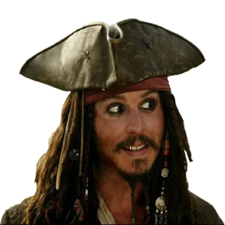 😊 Jack Sparrow Pirates of the Caribbean pirata, capitán, película, personaje, Johnny Depp telegram sticker