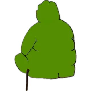 🌟 albero, verde, seduto, cartone animato telegram sticker