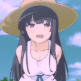 🍰 动漫, 女孩, 帽子, 夏天, 连衣裙, 卡通 telegram sticker
