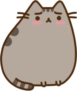 😳 Pusheen cat, pusheen, cute, kawaii, cartoon, grey, animal telegram sticker