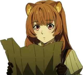 😶 Raphtalia The Rising of the Shield Hero Anime, Raphtalia, Karte, Tanuki whatsapp sticker
