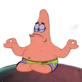 👌 Patrick Star Spongebob Squarepants cartoon, meditation, yoga, patrick star, spongebob, relaxing, peaceful telegram sticker