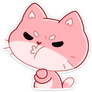 😝 кот, наклейка, розовый, животное, мультфильм, милый telegram sticker