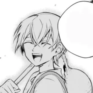 😍 动漫, 漫画, 卡通, 微笑, 快乐, 男性, 对话框 telegram sticker
