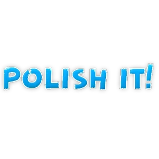 💖 POLISH IT! polieren, reinigung, blau, kursiv telegram sticker