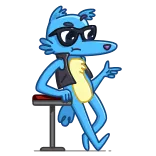 😎 アニメ, キャラクター, 動物, メガネ, かっこいい, 寄りかかり telegram sticker