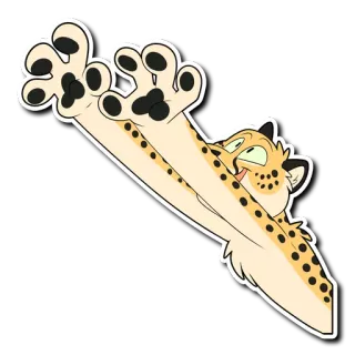 🙌 표범, 고양이, 동물, 만화, 스티커 telegram sticker