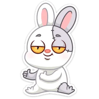 👍 thỏ, hoạt hình, động vật, dễ thương, nhãn dán, giơ ngón tay cái telegram sticker