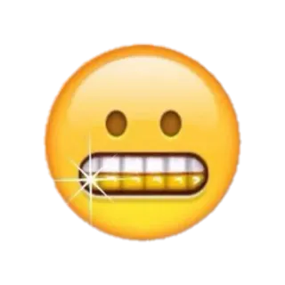 😬 emoji, face, teeth, gold teeth, smile whatsapp sticker
