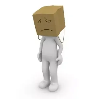 📦 sad, box, person, isolated, white, figure telegram sticker