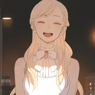 😇 mujer, sonriendo, rubia, feliz, dibujo animado telegram sticker