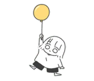 🎈 Dibujo animado, Globo, Lindo, Ilustración, Personaje, Caprichoso telegram sticker