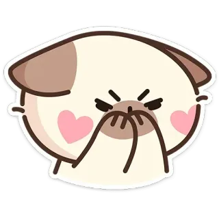 🐱 Hund, niedlich, Cartoon, Tier, Welpe, Herz, Aufkleber telegram sticker