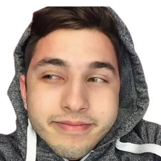 😏 homme, sweat à capuche, portrait, personne, décontracté, vêtement telegram sticker