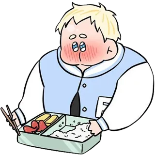 🍱 cartoon, lunch, eating, cute, food, anime, character telegram sticker