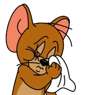 😊 Jerry Tom and Jerry desenho animado, rato, chorando, triste, angustiado, Jerry whatsapp sticker