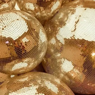 🌕 Globo de discoteca, Bola de espelhos, Festa, Dança, Reflexo, Dourado, Brilho whatsapp sticker