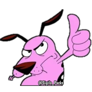 👍 Courage Courage the Cowardly Dog @Sigilo_Packs мультфильм, собака, Courage, большой палец вверх telegram sticker