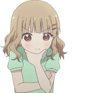 🤔 ragazza anime, carina, pensierosa, cartone animato, personaggio telegram sticker