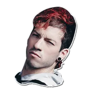 😒 Tyler Joseph twenty one pilots, piosenkarz, muzyk, rude włosy, kolczyki telegram sticker