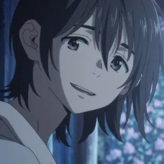 🥥 anime, chico, sonrisa, animación telegram sticker
