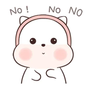 🍄 No ! No NO mignon, animal, ours, dessin animé, kawaii, autocollant telegram sticker