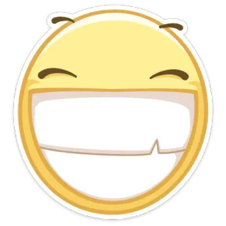 😁 Эмодзи, Счастливый, Улыбающийся, Желтый, Мультфильм, Лицо telegram sticker