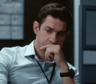 🤔 Jack Ryan denken, ernst, Mann, Büro, John Krasinski, Fernsehserie telegram sticker