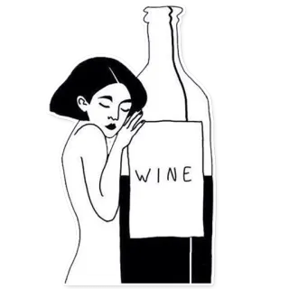 🍷 WINE wein, flasche, frau, alkohol, getränk whatsapp sticker