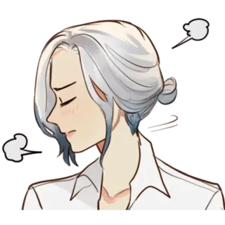 😏 Animé, Manga, Triste, Expression, Pensif, Personnage, Illustration telegram sticker
