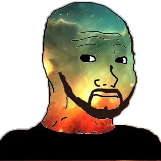 🧐 wojak, meme, internet, expression, galaxy, sad, man telegram sticker