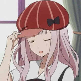 🌸 Anime, Mädchen, Süß, Chika Fujiwara, Hut, Kawaii, Manga telegram sticker