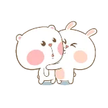 💋 mignon, animaux, ours, lapin, amis, amour, câlin, affectueux telegram sticker