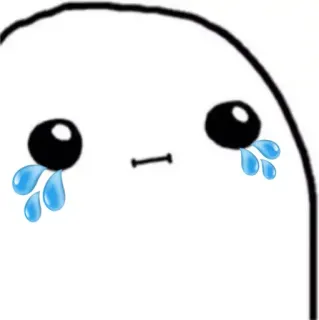 😐 грустный, плачет, слезы, милый, капля, эмоциональный whatsapp sticker