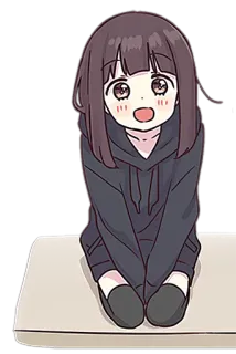 😮 anime girl, cartoon, cute, chibi, kawaii, female telegram sticker