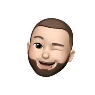 😉 Memoji, Avatar, Piscadela, Barba, Desenho animado, Rosto whatsapp sticker