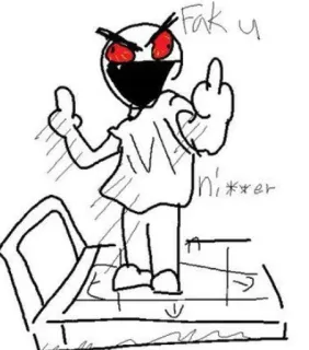 🚫 Fak u ni**er 불쾌함, 폭력, 혐오 발언, 무례함, 분노, 만화 telegram sticker