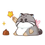 🤩 仓鼠, 可爱, 卡哇伊, 魔法, 星星 telegram sticker