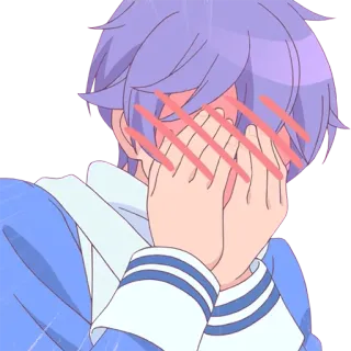 😳 Anime, Postać, Rumienienie się, Kreskówka, Nieśmiały, Zawstydzony telegram sticker