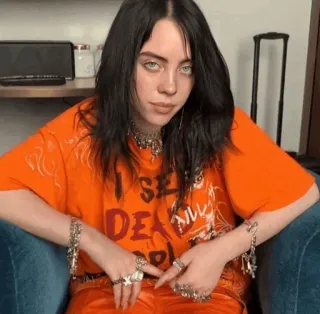 💚 Billie Eilish I See Dead Billie Eilish, cantante, celebrità, pop star, musicista telegram sticker